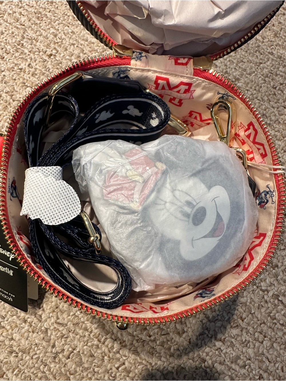 Brand New Disney Loungefly Minnie Mouse Drum Crossbody Bag - Picture 3 of 16